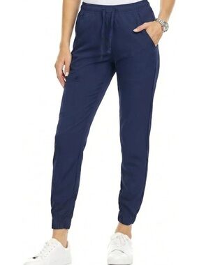 Navy Elastic Waist Jogger Pants - Women